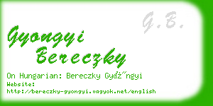 gyongyi bereczky business card